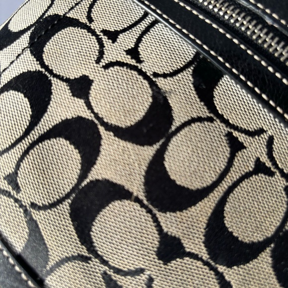 y2k Vintage Coach Black Signature Canvas and Leather Crossbody Bag - Picture 9 of 10